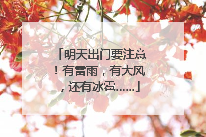 明天出门要注意！有雷雨，有大风，还有冰雹……