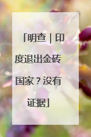 明查｜印度退出金砖国家？没有证据