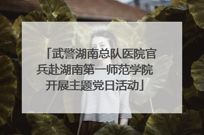 武警湖南总队医院官兵赴湖南第一师范学院开展主题党日活动