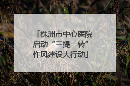 株洲市中心医院启动“三提一转”作风建设大行动