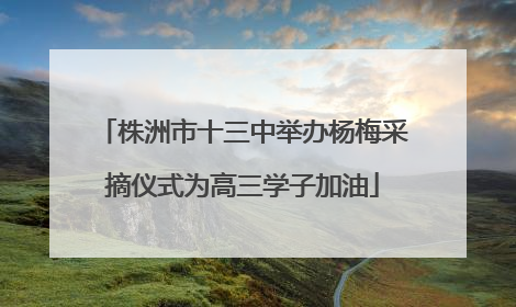 株洲市十三中举办杨梅采摘仪式为高三学子加油