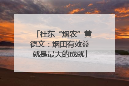 桂东“烟农”黄德文：烟田有效益就是最大的成就