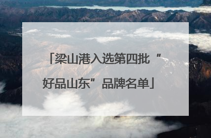 梁山港入选第四批“好品山东”品牌名单
