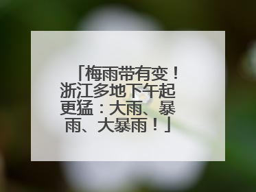 梅雨带有变！浙江多地下午起更猛：大雨、暴雨、大暴雨！