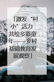 激发“村小”活力 共绘多彩童年——乡村基础教育发展观察