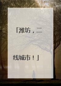 潍坊，二线城市！