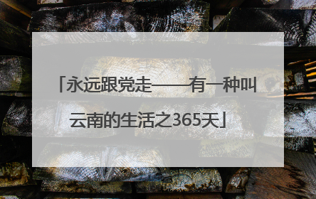 永远跟党走——有一种叫云南的生活之365天