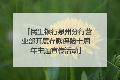 民生银行泉州分行营业部开展存款保险十周年主题宣传活动