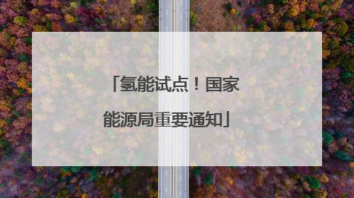 氢能试点！国家能源局重要通知