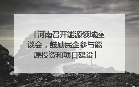 河南召开能源领域座谈会,鼓励民企参与能源投资和项目建设