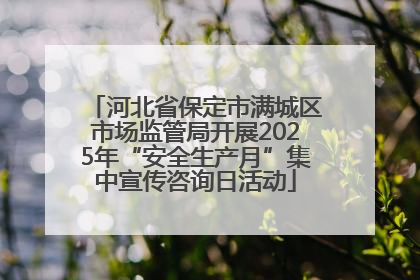 河北省保定市满城区市场监管局开展2025年“安全生产月”集中宣传咨询日活动