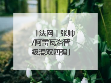 法网｜张帅/阿雷瓦洛晋级混双四强