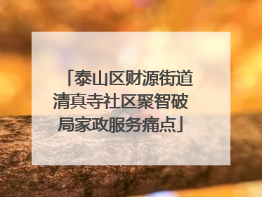 泰山区财源街道清真寺社区聚智破局家政服务痛点