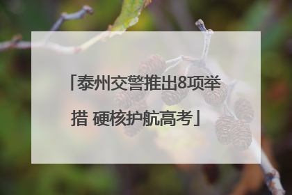 泰州交警推出8项举措 硬核护航高考