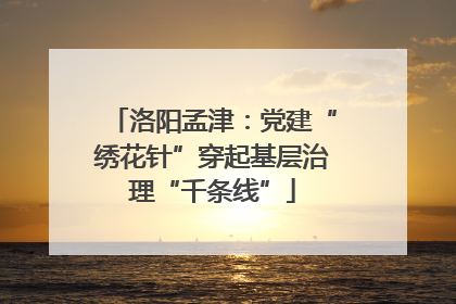 洛阳孟津：党建“绣花针”穿起基层治理“千条线”
