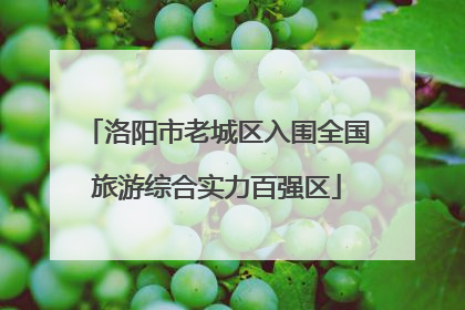 洛阳市老城区入围全国旅游综合实力百强区