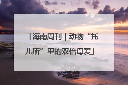 海南周刊｜动物“托儿所”里的双倍母爱