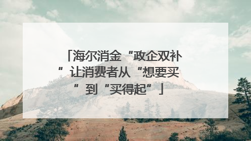 海尔消金“政企双补”让消费者从“想要买”到“买得起”