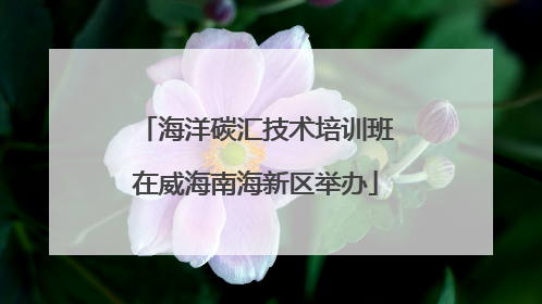 海洋碳汇技术培训班在威海南海新区举办