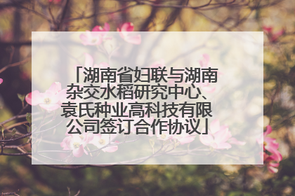 湖南省妇联与湖南杂交水稻研究中心、袁氏种业高科技有限公司签订合作协议
