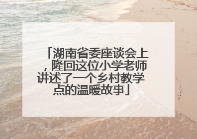 湖南省委座谈会上，隆回这位小学老师讲述了一个乡村教学点的温暖故事