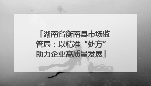 湖南省衡南县市场监管局：以精准“处方”助力企业高质量发展