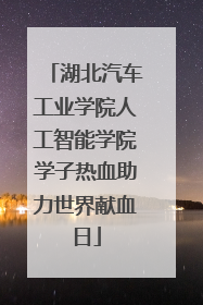 湖北汽车工业学院人工智能学院学子热血助力世界献血日