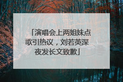 演唱会上两姐妹点歌引热议，刘若英深夜发长文致歉