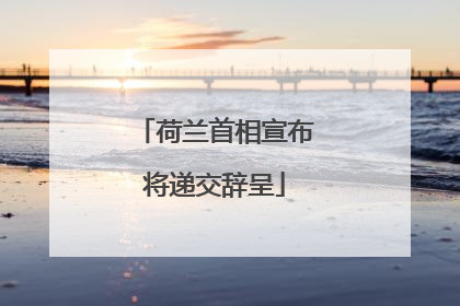 荷兰首相宣布将递交辞呈