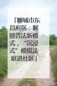 聊城市东昌府区：解锁普法新模式，“沉浸式”模拟法庭进社区