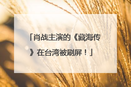 肖战主演的《藏海传》在台湾被刷屏！