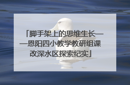 脚手架上的思维生长——恩阳四小教学教研组课改深水区探索纪实