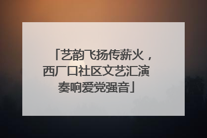 艺韵飞扬传薪火，西厂口社区文艺汇演奏响爱党强音
