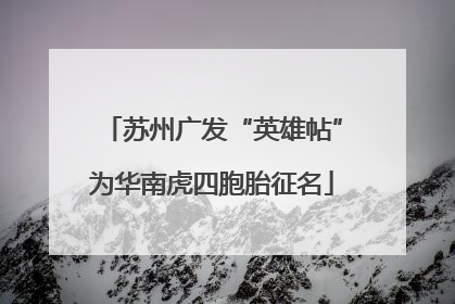 苏州广发“英雄帖”为华南虎四胞胎征名