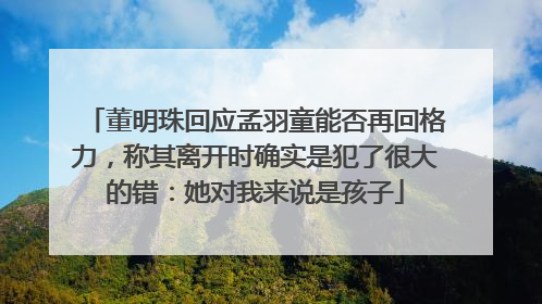 董明珠回应孟羽童能否再回格力，称其离开时确实是犯了很大的错：她对我来说是孩子