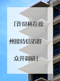 许昆林在徐州接待信访群众并调研