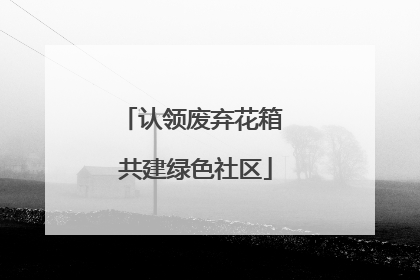 认领废弃花箱 共建绿色社区