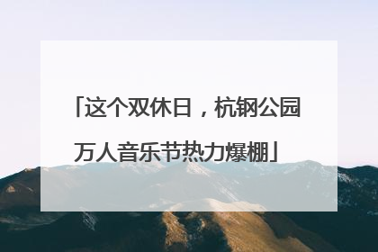 这个双休日，杭钢公园万人音乐节热力爆棚