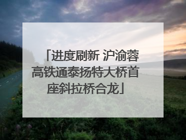 进度刷新 沪渝蓉高铁通泰扬特大桥首座斜拉桥合龙
