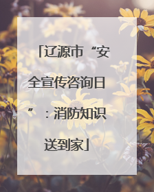 辽源市“安全宣传咨询日”：消防知识送到家