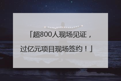 超800人现场见证，过亿元项目现场签约！