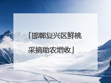 邯郸复兴区鲜桃采摘助农增收
