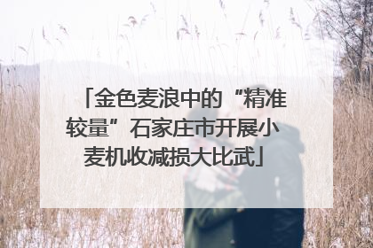 金色麦浪中的“精准较量”石家庄市开展小麦机收减损大比武