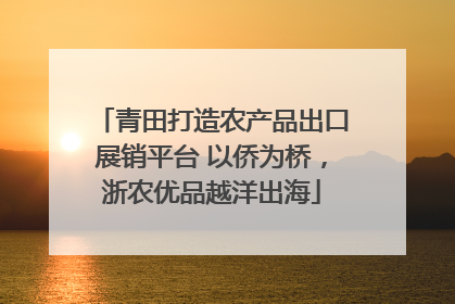 青田打造农产品出口展销平台 以侨为桥，浙农优品越洋出海