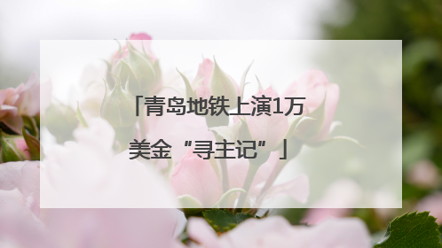 青岛地铁上演1万美金“寻主记”