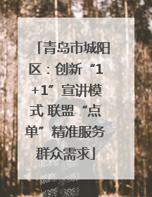青岛市城阳区：创新“1+1”宣讲模式 联盟“点单”精准服务群众需求