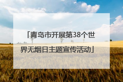 青岛市开展第38个世界无烟日主题宣传活动