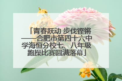 青春跃动 步伐铿锵——合肥市第四十六中学海恒分校七、八年级跑操比赛圆满落幕