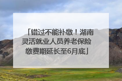 错过不能补缴！湖南灵活就业人员养老保险缴费期延长至6月底