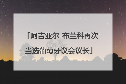 阿吉亚尔-布兰科再次当选葡萄牙议会议长